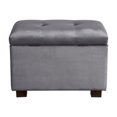 thumbnail image 2 of CorLiving Asha Small Velvet Tufted Upholstered Rectangular Indoor Ottoman with Storage, 2 of 9