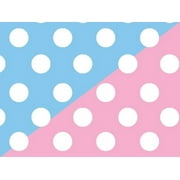 Pack of 1, Baby Dots Gift Wrap 24" x 100' Gift Wrap Roll (Reversible) for Holiday, Party, Kids' Birthday, Wedding & Special Occasion Packaging