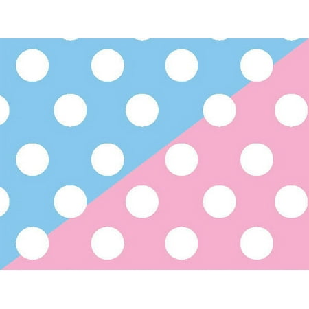 Pack of 1, Baby Dots Gift Wrap 24" x 100' Gift Wrap Roll (Reversible) for Holiday, Party, Kids' Birthday, Wedding & Special Occasion Packaging