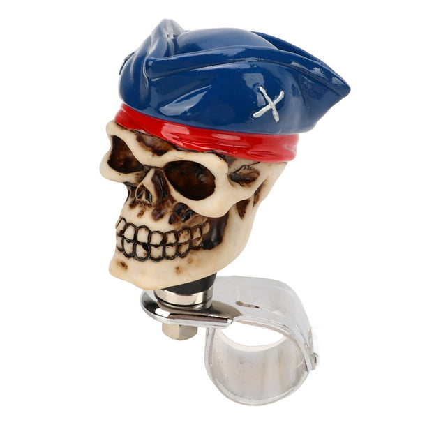 Spinner para volante con forma de calavera, Spinner para volante de automóvil, refuerzo de perilla de giro de resina de 3 cm de diámetro para automóviles, camiones, tractores y barcos