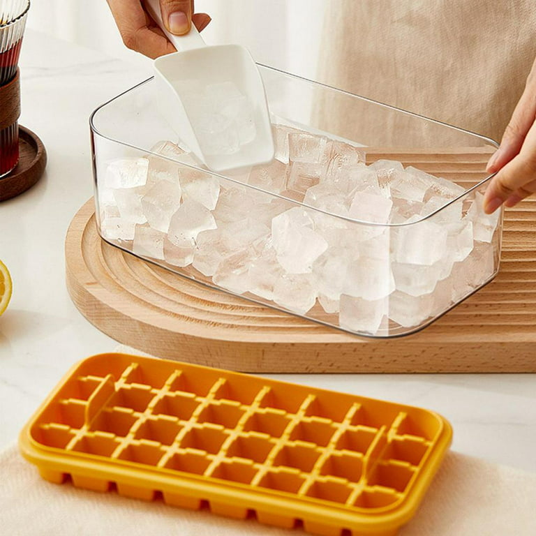 White, One Set, Silicone Ice Cube Molds, Small Ice Trays With Lid