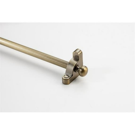 Zoroufy 01602-03676 72 in. Heritage Fluted Tubular Stair Rod Set Regular Brackets Round Finial in Antique Brass