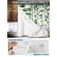 thumbnail image 3 of No Hook Cloth Fabric Shower Curtain with Snap in Liner, Spring Green Leaves Waterproof Shower Curtains Set with See Through Top Window, Watercolor Botanical Eucalyptus Vine Bath Curtains 72"x96", 3 of 6