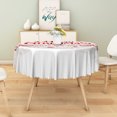 thumbnail image 5 of Duangreer White Merry Christmas 60''Round Tablecloth, Red Ribbon Heart Print, Washable Picnic Table Cover for Family Party Dining Indoor and Outdoor, 5 of 6