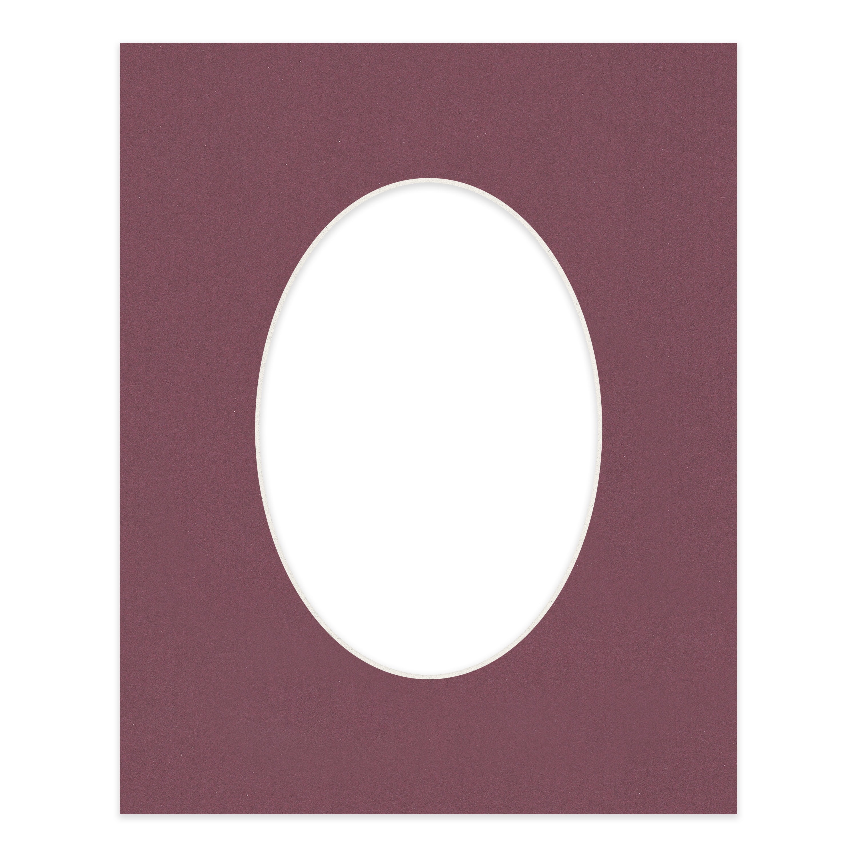 Raspberry Red Picture Frame Mat for 18x24 Frames - Oval Opening for 13x19 Photos - 1 Mat