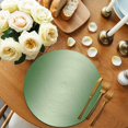 thumbnail image 2 of Green Ombre Round 13 Inch Placemats Set of 4, Modern Gradient Abstract Art HeatResistant Non Slip Place Mats for Dining Table, Wipeable Braided Kitchen Table Mats for Housewarming, 2 of 9