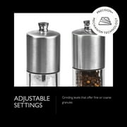 Cole & Mason Everyday Classic Salt & Pepper Mill Set, Stainless Steel Silver & Clear