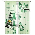 thumbnail image 2 of Sheer Curtains 72 Inches Long, Green Ombre Lucky Tree Gnomes Light Filtering Window Curtains for Living Room/Bedroom, St. Patrick's Day Rod Pocket Voile Sheer Curtain Drapes, 52"W x 72"L, 2 Panels, 2 of 9