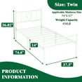 thumbnail image 2 of Eavesince 14in Twin Size Bed Frame with Headboard and Footboard,No Box Spring Needed,White, 2 of 7