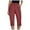 Wine, variant on vigerkar Women's Casual Work Capris Pants High Waisted Business Dressy Pants Tapered Leg Trousers with Pockets Black, L
