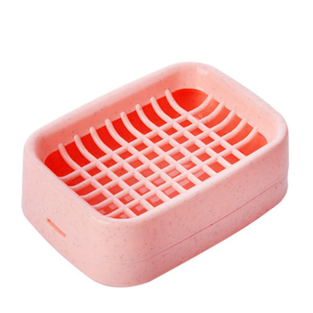 mlpeerw Soap Dish with Drain, Plastic Double Layer Draining Soap Holder