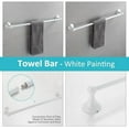 thumbnail image 4 of Bathroom Accessories Set, White Paint Expandable Towel Bar 4-Piece Bathroom Accessory Set Wall Mounted Towel Ring Robe Hook Toilet Paper Holder Towel Holder, 4 of 7