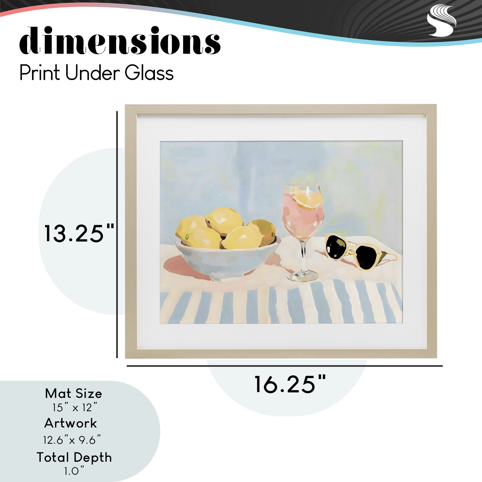 Stupell Industries Aperol & Summer Lemons Birch Framed Print Under Glass, design by Sisi and Seb
