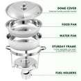 thumbnail image 5 of PRIJESSE 10 Pack Chafing Dish Rectangular 8QT Full Pan×6+Round 5QT+Round 6QT×2 Chafers Stainless Steel Catering Buffet Warmer Set for Parties,Events,Wedding,Dinner, 5 of 8