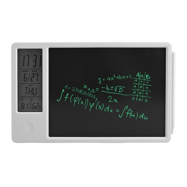 LCD Writing Tablet, 10 Inch Rechargeable Electronic Doodle Board, Digital Clock Calendar, Office Business Home With Foldable Stand, Alarm Clock Reminder, For All Ages