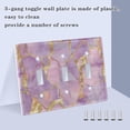 thumbnail image 3 of Yayeee Toggle Light Switch Wall Plate 2-Gang 4.56"x4.48" Decorative Outlet Cover, Pastel Pink Marble Pattern, 3 of 7