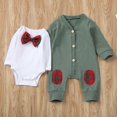 thumbnail image 3 of Gentleman Plaid Bowtie Romper Jumpsuit Outfit, 3 of 7