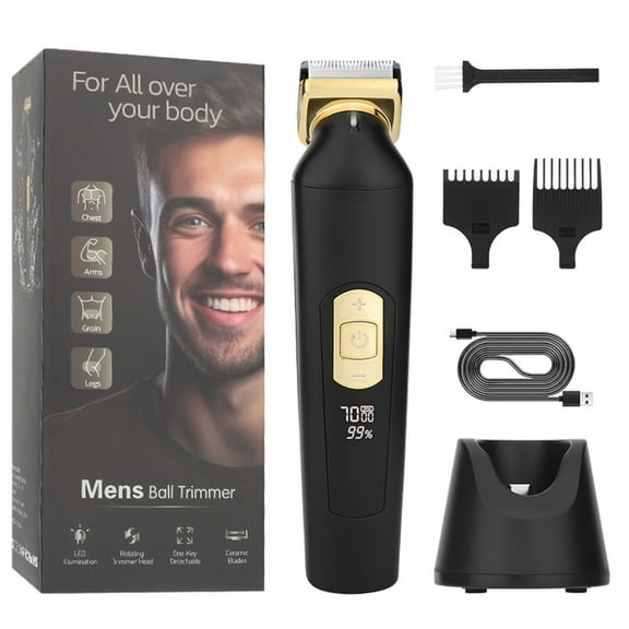 Groin & Body Hair Trimmer for Men Electric Trimmer Pubic Trimmer Body Shaver Waterproof Wet/Dry Body Shaver Groomer