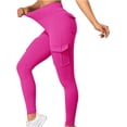 thumbnail image 3 of Pantalones de yoga de cintura alta para mujer con bolsillos elásticos y cónicos, pantalones de entrenamiento para levantamiento de glúteos, pantalones de chándal, 3 of 5