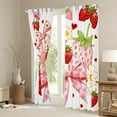 thumbnail image 5 of Castle Fairy Girls Red Strawberry Black Out Curtains,Love Heart Bowknot Curtains Pack of 2 (42x63 Each),Cartoon Flower Bedroom Curtains,Lightweight Room Decor, 5 of 6