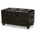 thumbnail image 5 of Bowery Hill Dark Brown Faux Leather Upholstered Storage Trunk Ottoman, 5 of 13