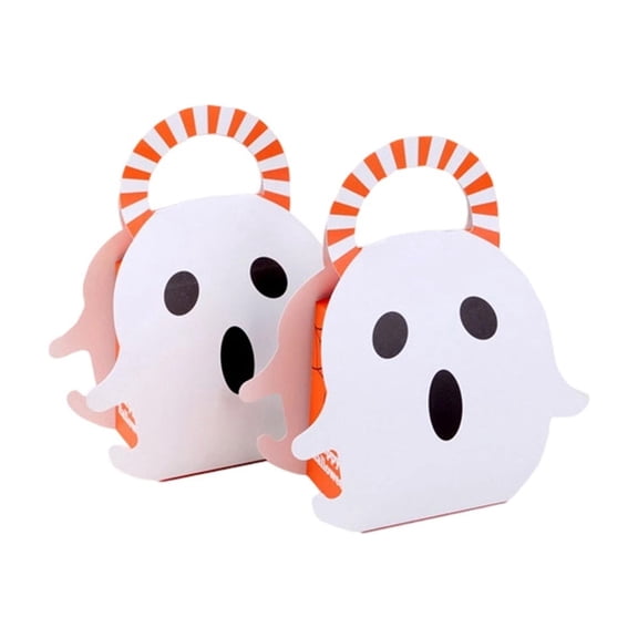 Halloween Gift Boxes Pack of 5 - Foldable Pumpkin and Ghost Designs for Holiday Treats and Party Favors