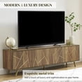 thumbnail image 2 of EDYO LIVING Mid Century Modern TV Stand for 75" TV, Entertainment Center, Media TV Console for Living Room, Rustic Oak, 2 of 6