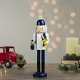thumbnail image 2 of 14" Blue and White Wooden Hanukkah Nutcracker with Dreidel and Menorah, 2 of 5