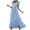 Sky Blue, variant on OSOLU Solid Color Women Summer Wrap V-Neck Ruffle Sleeve Dot Boho Ruffle Slit Flowy Dresses Stylish Sundress Dresses For Women 2025 Elegant Classy