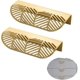 thumbnail image 4 of Tiradores ocultos para cajones, tiradores de gabinete con forma de hoja, de latón dorado para muebles de cocina (distancia entre agujeros: 128 mm/5 pulgadas), 4 of 5