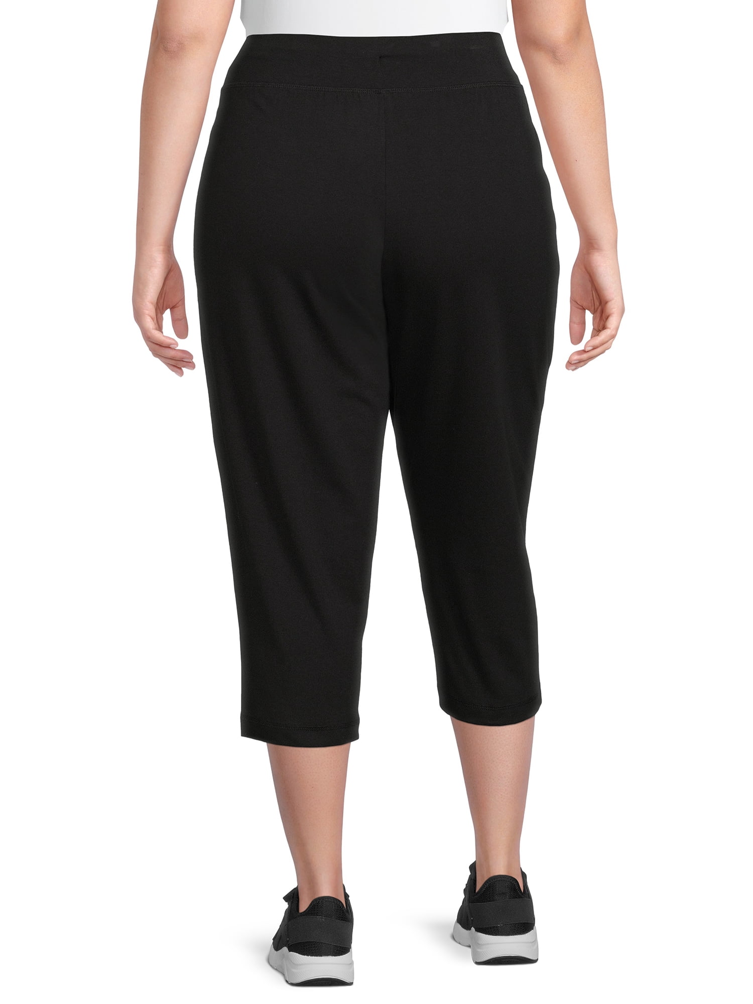 Athletic Works Women's Plus Size Pull-On Knit Mid Rise Capri Pants