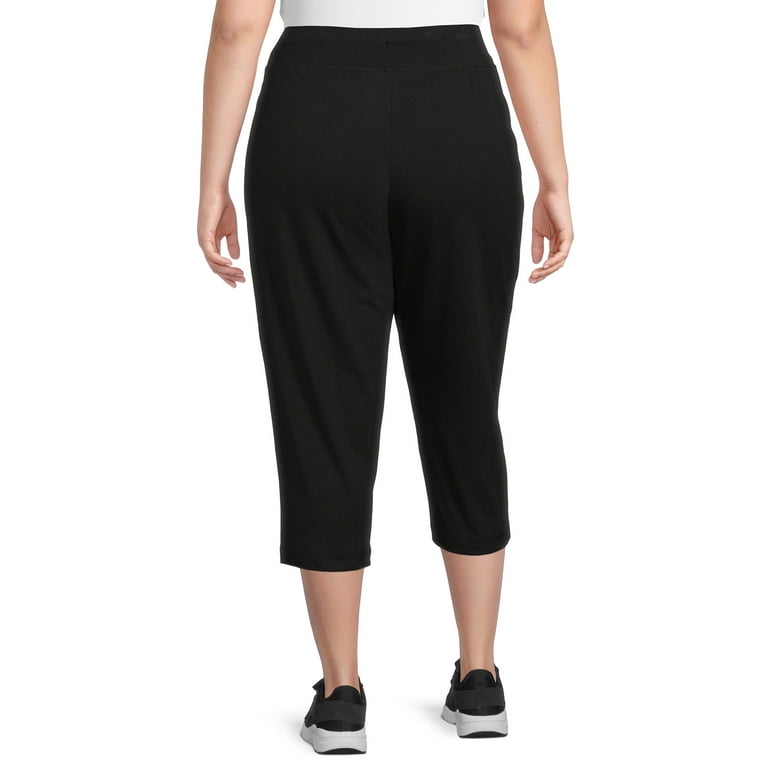 Athletic Works Women's Plus Size Pull-On Knit Mid Rise Capri Pants