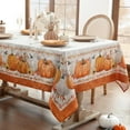 thumbnail image 2 of Fall Jacquard Rectangle Tablecloth, Thanksgiving Pumpkins Waterproof Table Cloth, Autumn Harvest Washable Table Cover for Holiday, Dining, Party Decor, 60 x 102 Inch, 2 of 7