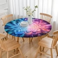 thumbnail image 3 of Colorful Burst Pattern Round Fitted Tablecloth with Elastic Edge,Dining Table Cover Waterproof,Outdoor Round Tablecloth for Camping,Dining,Indoor and Outdoor, 3 of 7