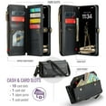 thumbnail image 3 of CaseMe Leather for iPhone 17 Pro Max 6.9-inch Case Wallet【RFID Blocking】with 10-Card Holder Zipper Bills Slot, Soft PU Leather Magnetic Shoulder Wrist Strap for iPhone 17 Pro Max Wallet Case Women, 3 of 12