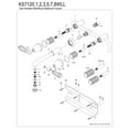 thumbnail image 6 of Kingston Brass KS7127WLL Wilshire Double-Handle Wall Mount Bathroom Faucet, Brushed Brass, 6 of 8