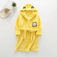 thumbnail image 2 of TOWED22 Boys Girls Robes Kids Hooded Sleepwear Soft Fleece Bathrobes Cute Housecoat Gowns(Yellow,5-6 Y), 2 of 6