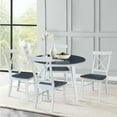 thumbnail image 2 of 42" Round Solid Wood Dual Drop Leaf Table with 4 Chairs in White/Heather Gray, 2 of 8