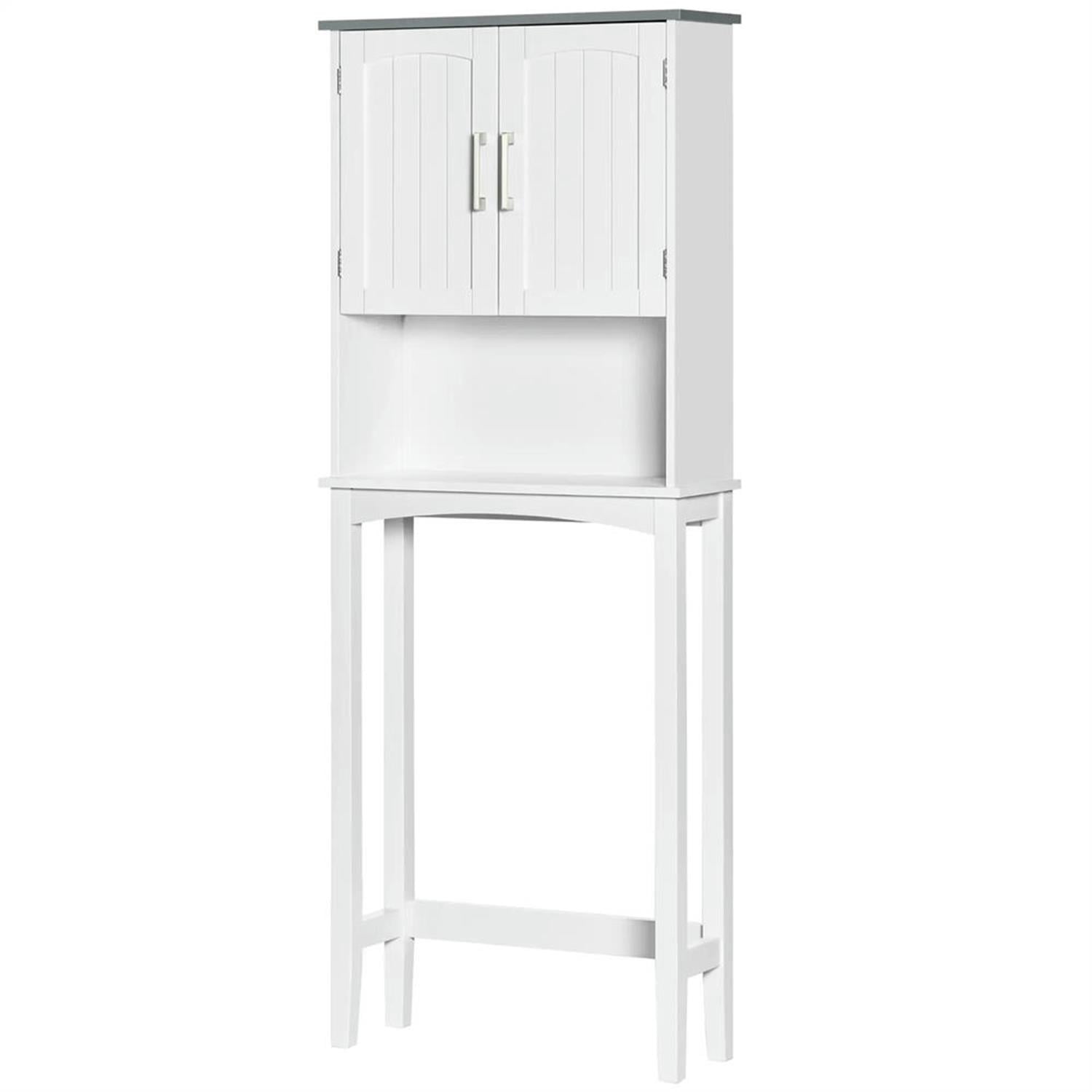 Demi Bonn 65" Over The Toilet Storage Cabinet with Adjustable Shelves, Bathroom Shelf Over Toilet Rack, Bathroom Storage Cabinet Organizer, White
