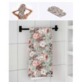 thumbnail image 6 of Pink Green Spring Floral Towel Set of 3, Soft Microfiber Bath Towels, Hand Towel, Washcloths, Vintage Botanical Summer Quick-Dry Absorbent Towels for Bathroom Kitchen Hotel Beach Gym Spa, 6 of 7