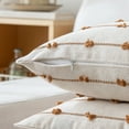 thumbnail image 3 of Skodaer Boho Throw Pillow Covers 20"x20" Set of 2 Modern Farmhouse Decorative Cushion Case Tufted Square Pillows Cover Neutral Pillow Cases Accent Pillowcase for Sofa, Couch, Bed,Brown, 3 of 8