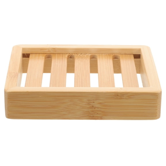 OFFIGAM Boat Shape Soap Dish Bamboo for Shower Room Home Use 1Pack 4.44x3.26x0.90in
