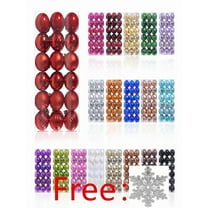 72PCS Christmas Ball Ornaments Shatterproof Ball Bauble Set for Christmas Tree Decorations Xmas Home Party Decor