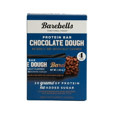 Barebells Protein Bars with 20g 4 Count High Protein, 1.9oz Bars, Chocolate Dough -