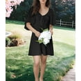 thumbnail image 4 of Robes pour Femmes Printemps Été Décolleté en V Profond Élégante Robe Courte à Nœud Noir G, 4 of 8