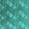 thumbnail image 1 of Ahgly Company Indoor Square Oriental Turquoise Blue Industrial Area Rugs, 7' Square, 1 of 4