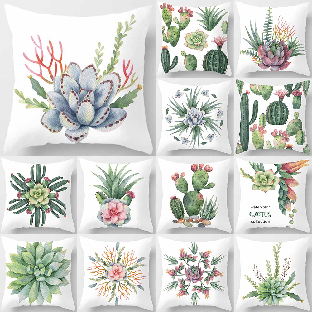 Details about   Tropical Plants Cactus Waist Throw Cushion Cover Pillow Case Sofa Bed Home Decor 
