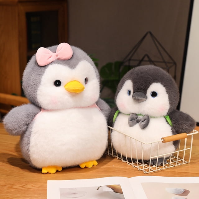 Juguetes de peluche de pingüino suave, almohada Huggable Kawaii para niños, pareja de peluche, muñeca de bebé de pingüino, regalo de cumpleaños para niños y niñas