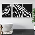 thumbnail image 3 of IDEA4WALL Framed Canvas Wall Art Abstract Zebra Portrait Animals Patterns Digital Art Minimalism Modern Closeup Fun Black and White for Living Room, Bedroom, Office, 3 of 5