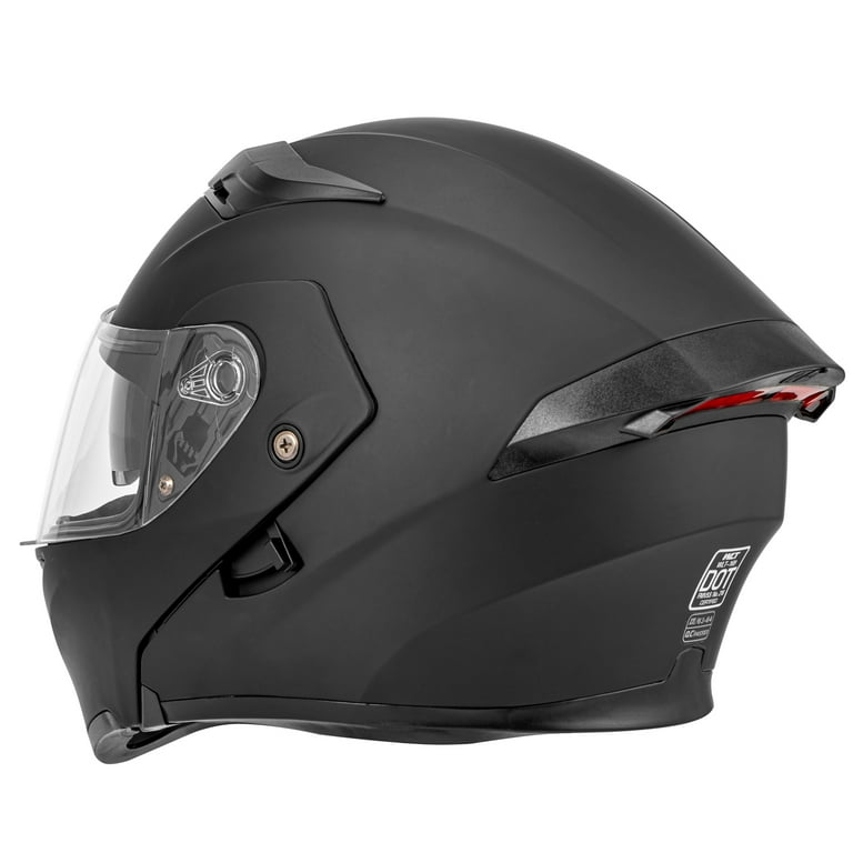 Oumurs DOT New Motorcycle Bike Modular Full Face Helmet, Matt Black, with LED Tail Light, L Oumurs DOT New Motorcycle Bike Modular Full Face Helmet, Matt Black, with LED Tail Light, L
